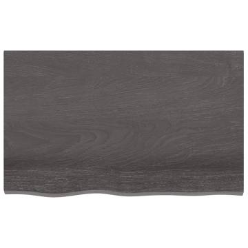 Bathroom Countertop Dark Brown 80x50x2 cm Treated Solid Wood