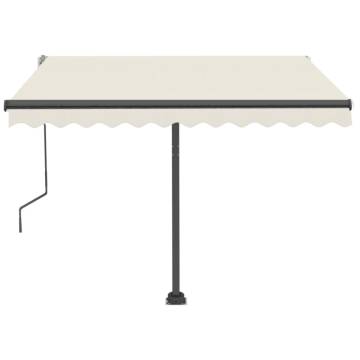 Freestanding Manual Retractable Awning 350x250 cm Cream