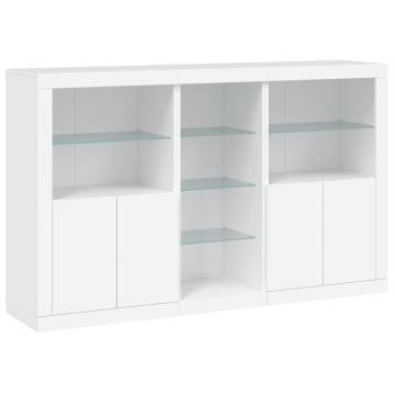 Sideboard with LED Lights White 162x37x100 cm