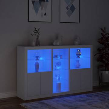 Sideboard with LED Lights White 162x37x100 cm