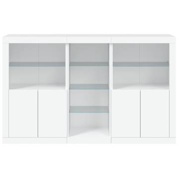 Sideboard with LED Lights White 162x37x100 cm