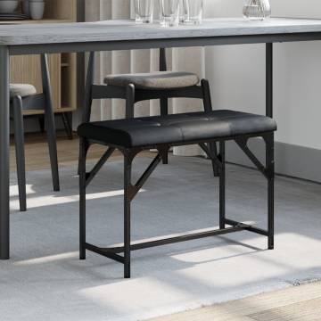 Dining Bench Black 62x32x45 cm Steel and Faux Leather