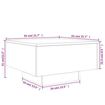 Coffee Table Smoked Oak 55x55x31 cm Engineered Wood