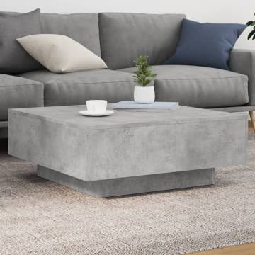 Coffee Table Concrete Grey 80x80x31 cm Engineered Wood