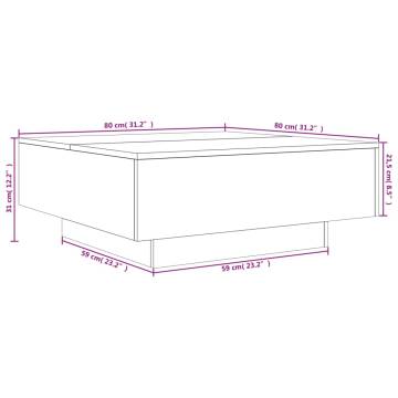 Coffee Table Concrete Grey 80x80x31 cm Engineered Wood