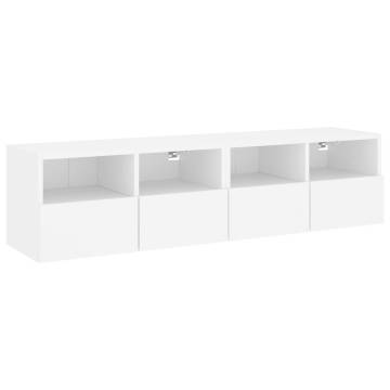 TV Wall Cabinets 2 pcs White 60x30x30 cm Engineered Wood