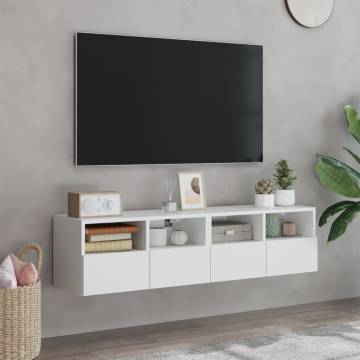 TV Wall Cabinets 2 pcs White 60x30x30 cm Engineered Wood