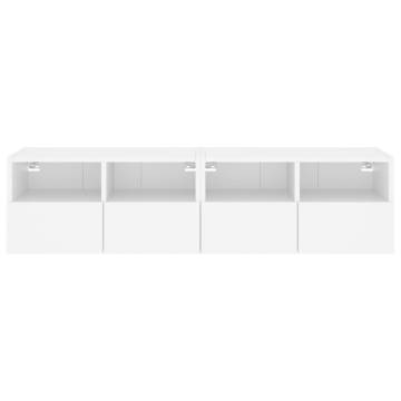 TV Wall Cabinets 2 pcs White 60x30x30 cm Engineered Wood