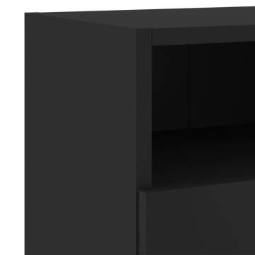 TV Wall Cabinets 2 pcs Black 60x30x30 cm Engineered Wood