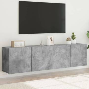 TV Cabinets Wall-mounted 2 pcs Concrete Grey 80x30x41 cm