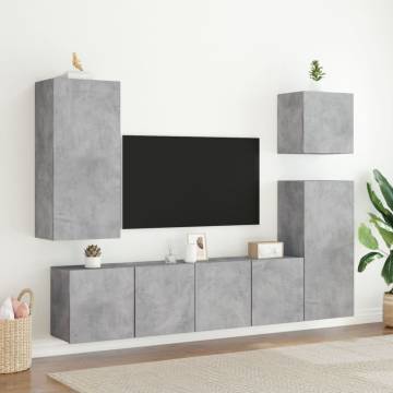 TV Cabinets Wall-mounted 2 pcs Concrete Grey 80x30x41 cm