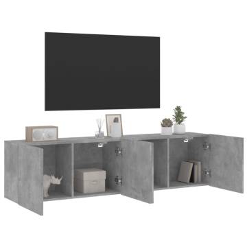 TV Cabinets Wall-mounted 2 pcs Concrete Grey 80x30x41 cm