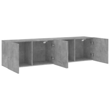 TV Cabinets Wall-mounted 2 pcs Concrete Grey 80x30x41 cm