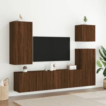 TV Cabinets Wall-mounted 2 pcs Brown Oak 80x30x41 cm