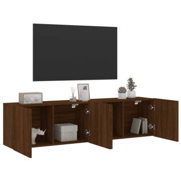 TV Cabinets Wall-mounted 2 pcs Brown Oak 80x30x41 cm