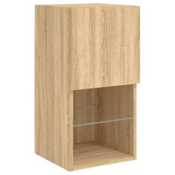 TV Cabinets with LED Lights 2 pcs Sonoma Oak 30.5x30x60 cm