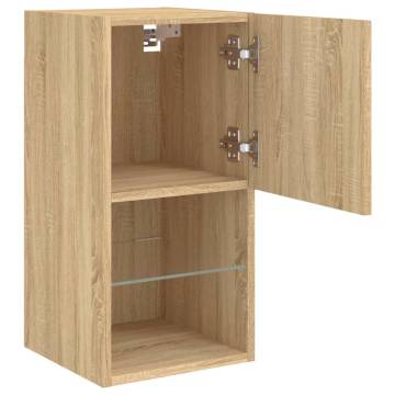 TV Cabinets with LED Lights 2 pcs Sonoma Oak 30.5x30x60 cm