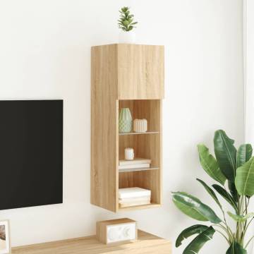 TV Cabinet with LED Lights Sonoma Oak 30.5x30x90 cm