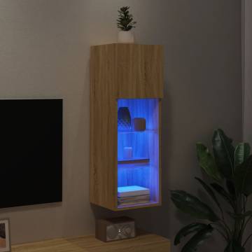 TV Cabinet with LED Lights Sonoma Oak 30.5x30x90 cm