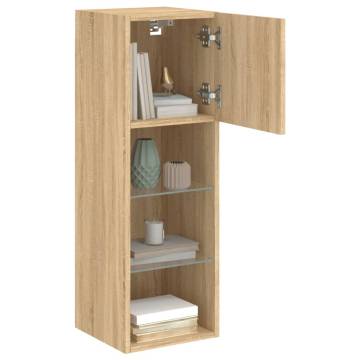 TV Cabinet with LED Lights Sonoma Oak 30.5x30x90 cm