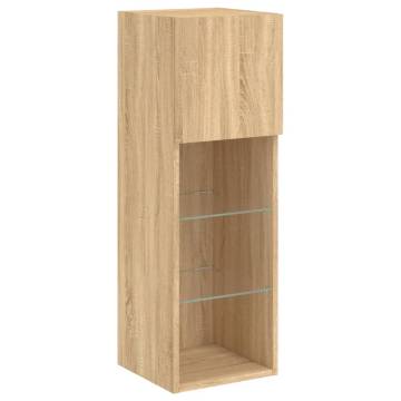 TV Cabinet with LED Lights Sonoma Oak 30.5x30x90 cm