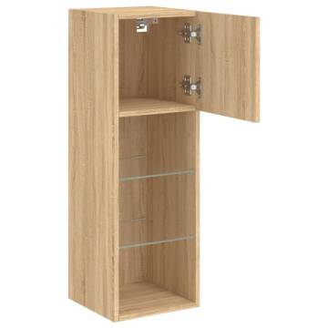 TV Cabinet with LED Lights Sonoma Oak 30.5x30x90 cm