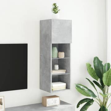 TV Cabinet with LED Lights Concrete Grey 30.5x30x90 cm