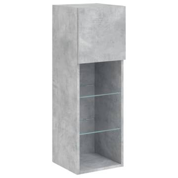 TV Cabinet with LED Lights Concrete Grey 30.5x30x90 cm