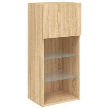 TV Cabinet with LED Lights Sonoma Oak 40.5x30x90 cm