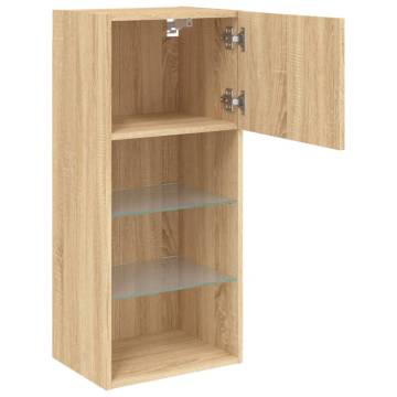 TV Cabinet with LED Lights Sonoma Oak 40.5x30x90 cm