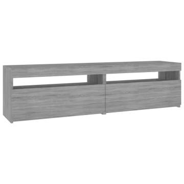 TV Cabinet with LED Lights 2 pcs Grey Sonoma 75x35x40 cm