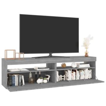 TV Cabinet with LED Lights 2 pcs Grey Sonoma 75x35x40 cm