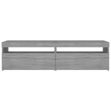 TV Cabinet with LED Lights 2 pcs Grey Sonoma 75x35x40 cm