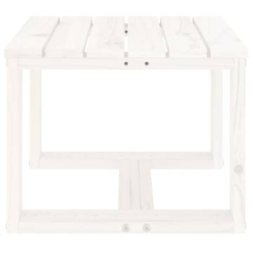 Garden Side Table White 40x38x28.5 cm Solid Wood Pine