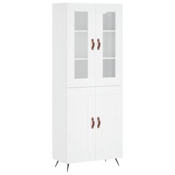 Highboard White 69.5x34x180 cm Engineered Wood