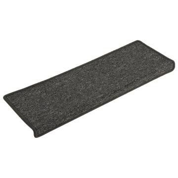 Carpet Stair Treads 15 pcs 65x21x4 cm Grey and Black