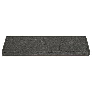 Carpet Stair Treads 15 pcs 65x21x4 cm Grey and Black