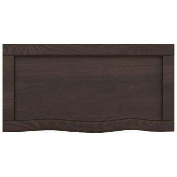 Bathroom Countertop Dark Brown 40x30x(2-6) cm Treated Solid Wood