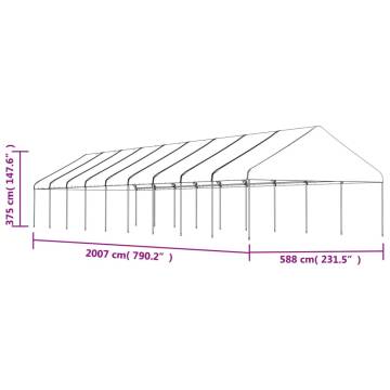 Gazebo with Roof White 20.07x5.88x3.75 m Polyethylene