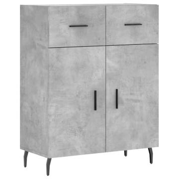 Highboard Concrete Grey 69.5x34x180 cm Engineered Wood