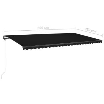 Freestanding Manual Retractable Awning 600x350 cm Anthracite