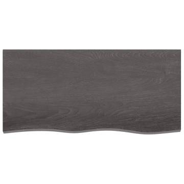 Bathroom Countertop Dark Brown 100x50x(2-6) cm Treated Solid Wood