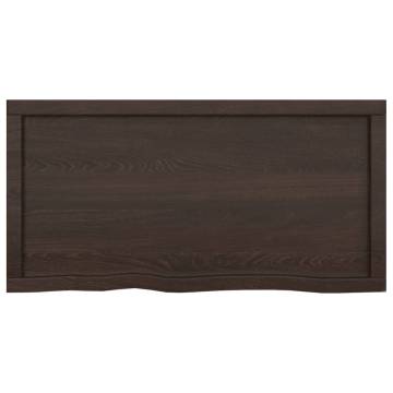 Bathroom Countertop Dark Brown 100x50x(2-6) cm Treated Solid Wood