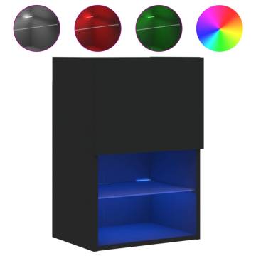 TV Cabinets with LED Lights 2 pcs Black 40.5x30x60 cm