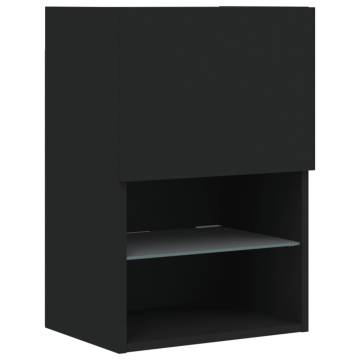 TV Cabinets with LED Lights 2 pcs Black 40.5x30x60 cm