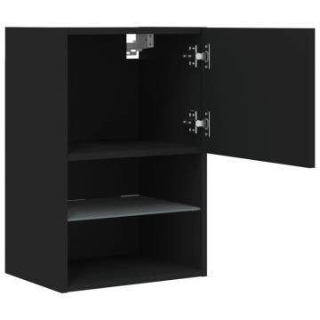 TV Cabinets with LED Lights 2 pcs Black 40.5x30x60 cm