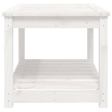 Garden Table White 82.5x50.5x45 cm Solid Wood Pine