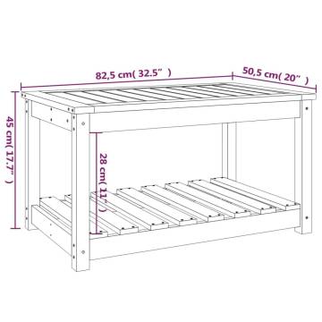 Garden Table White 82.5x50.5x45 cm Solid Wood Pine