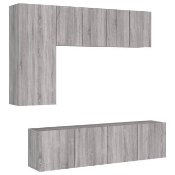 5 Piece TV Wall Units Grey Sonoma Engineered Wood