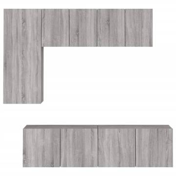 5 Piece TV Wall Units Grey Sonoma Engineered Wood